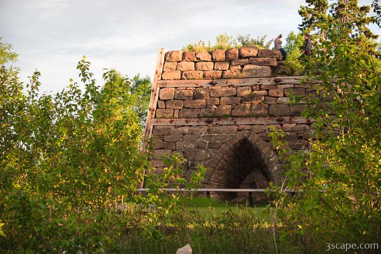 The ruins of an old iron furnace (Bay Furnace Campground)