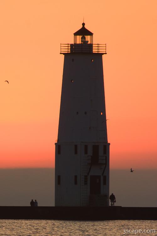 Sunset at Frankfort North Breakwater Lighthouse