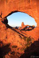 North Window and Turret Arch at Sunrise
