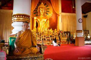 Monk inside Wat Phra Singh