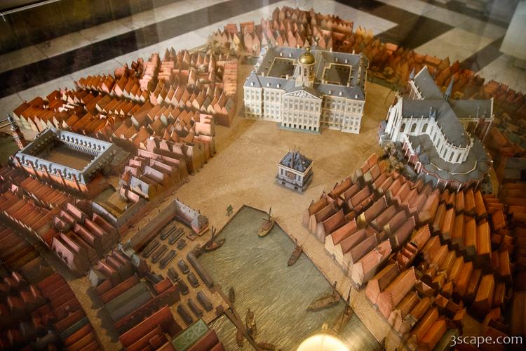 Model of old Amsterdam including the Palace and Old Church