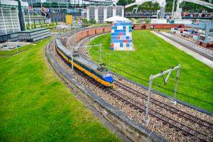 Train tracks and Dutch Intercity train
