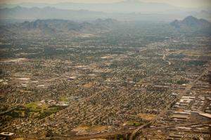 Aerial view of Phoenix urban sprawl