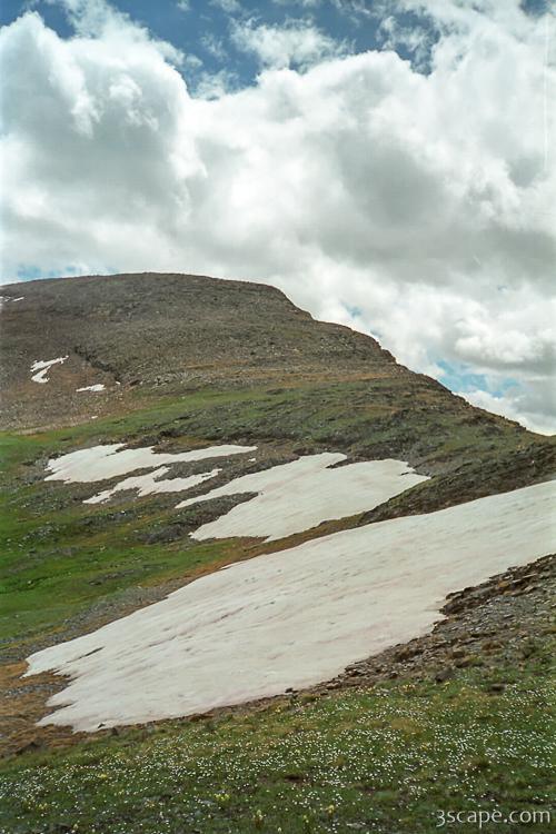 Glacial snow and high ridge along the Continental Divide