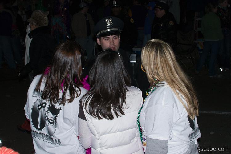Girls flirting with a police officer