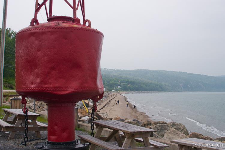 Big red buoy in St. Irenee, Quebec
