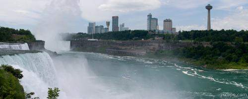 Panoramic view of American Falls and Niagara Falls