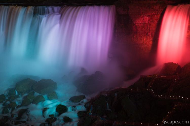 American Falls in color Photograph by Adam Romanowicz