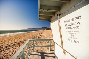 California Lifeguard shack at Zuma Beach