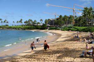 Napili Beach with resort construction in the background