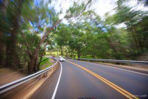 Speeding along the Haleakala Highway