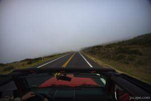 Driving into the clouds on Haleakala