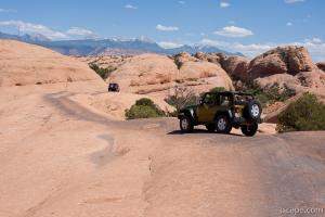 Jeep Rubicon on Little Lion Back slickrock 4x4 trail