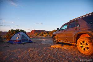 Toyota 4Runner and tent at Murphy Hogback campground