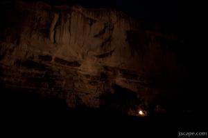 Illuminated canyon walls