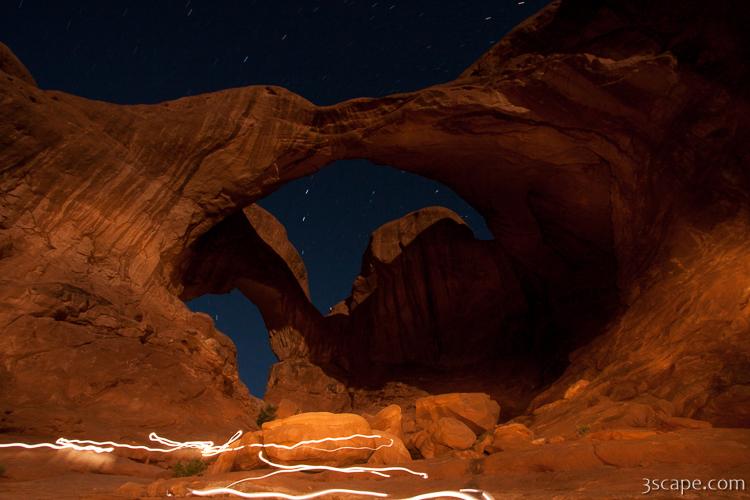 Painting with light - Double Arch in Arches National Park