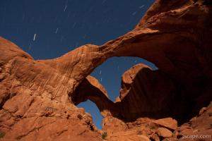 Double Arch illuminated by moonlight