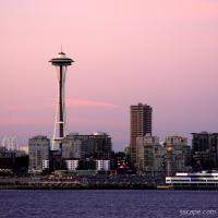Seattle Space Needle at dusk