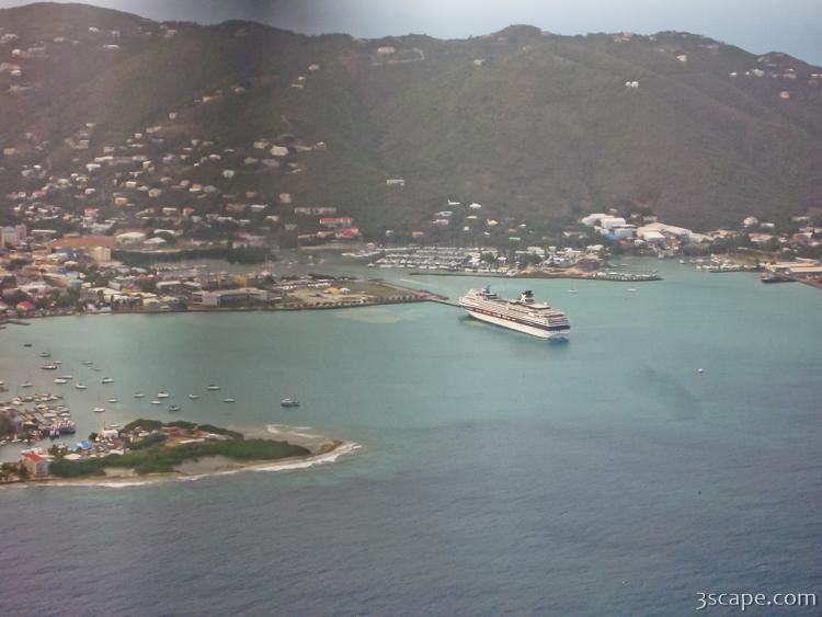 Aerial view of Road Town, Tortola