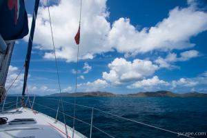 Sailing toward Tortola