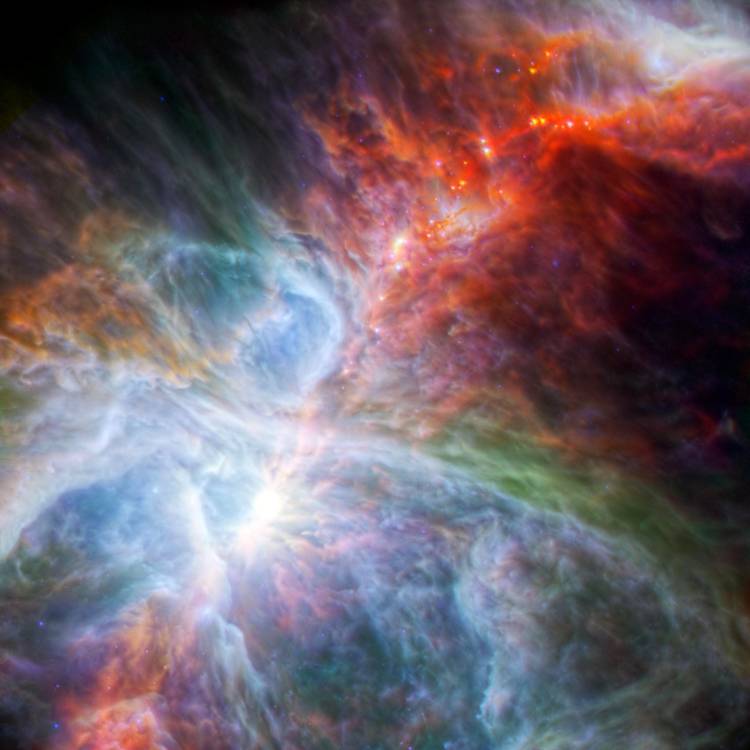 Orion's Rainbow of Infrared Light
