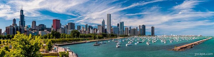 Chicago Skyline Daytime Panoramic