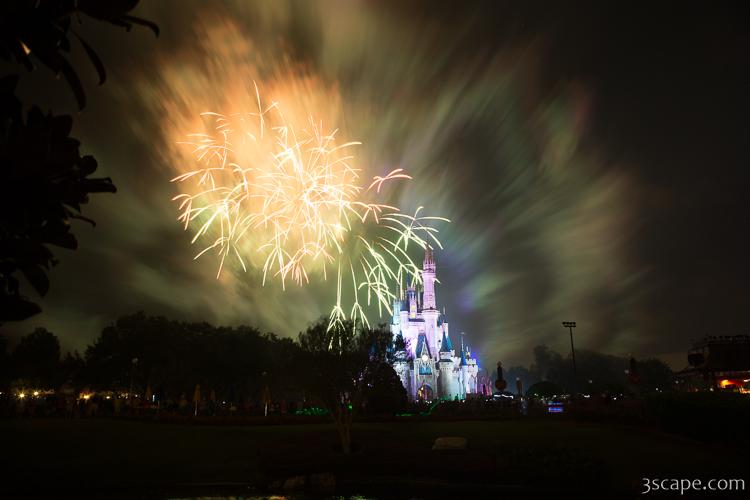Disney Castle Fireworks and Light Show