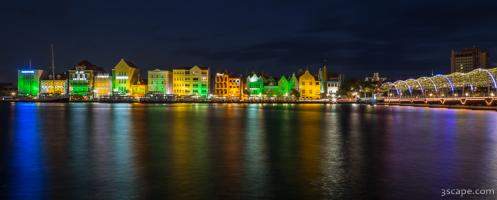 Willemstad and Queen Emma Bridge at Night