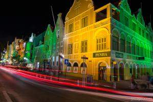 Shops in Willemstad at Night