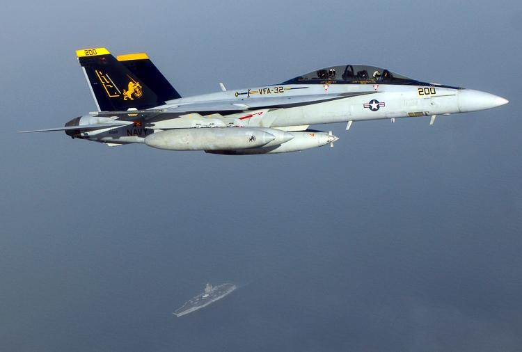 F/A-18F Super Hornet over Persian Gulf Photograph by Adam Romanowicz