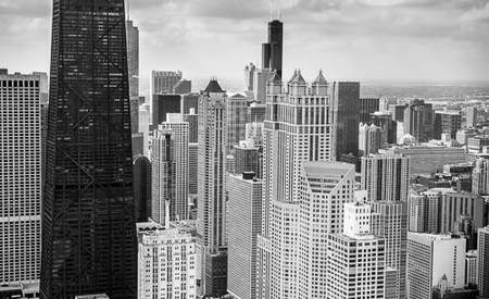 John Hancock Building in the Gold Coast Black and White Framed Print