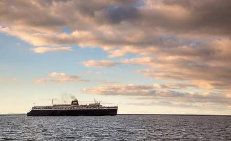 SS Badger Leaving Port Framed Print