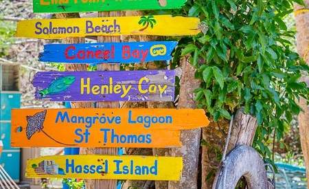 USVI Destinations Sign Framed Print
