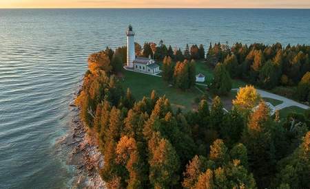 Cana Island Dawn Aerial Framed Print