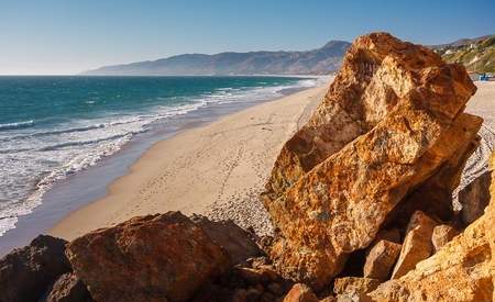 Point Dume Overlooking Zuma Beach Framed Print