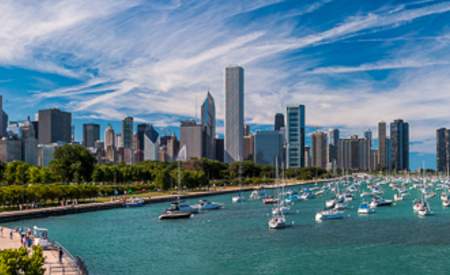 Chicago Skyline Daytime Panoramic Framed Print