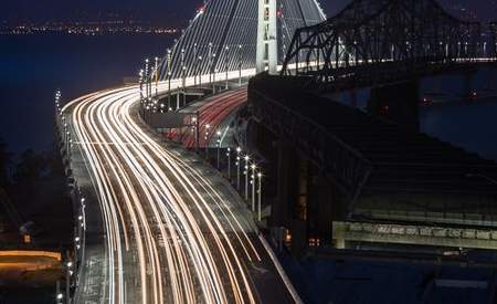 New San Francisco Oakland Bay Bridge Vertical Framed Print