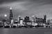 Next Image: Chicago Skyline At Night Black And White 