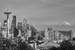 Next Image: Seattle Skyline and Mt. Rainier Panoramic Black and White