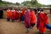 Next Image: Group of Maasai women welcoming us to their village
