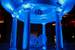 Next Image: Greek gazebo illuminated with cool blue lights