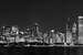 Next Image: Chicago Skyline at Night Black and White Panoramic