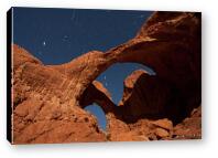 Double Arch Illuminated by Moonlight - Canvas Print
