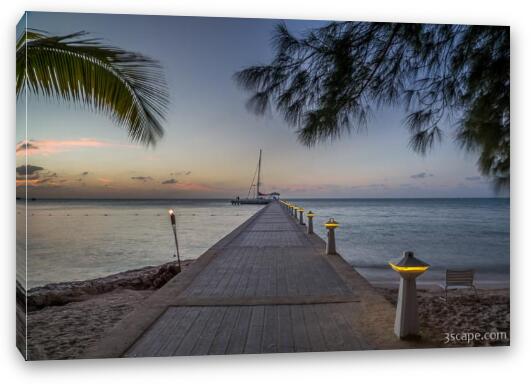 Rum Point Pier at Dusk Fine Art Canvas Print