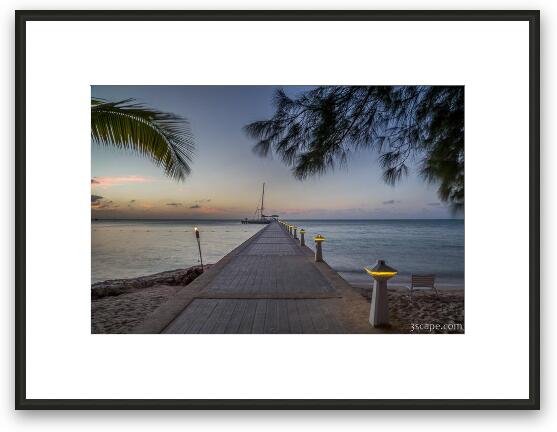 Rum Point Pier at Dusk Framed Fine Art Print