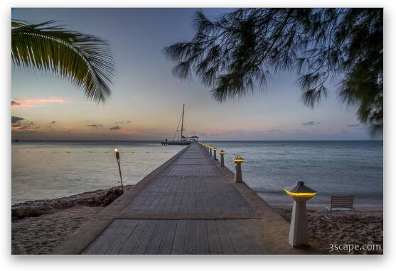 Rum Point Pier at Dusk Fine Art Metal Print