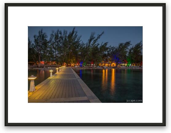 Rum Point Pier and Beach at Night Framed Fine Art Print