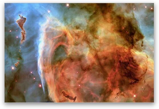 Light and Shadow in the Carina Nebula Fine Art Metal Print