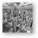Downtown Chicago Aerial Black and White Metal Print