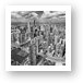 Downtown Chicago Aerial Black and White Art Print